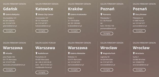 adresy salonów denon-store