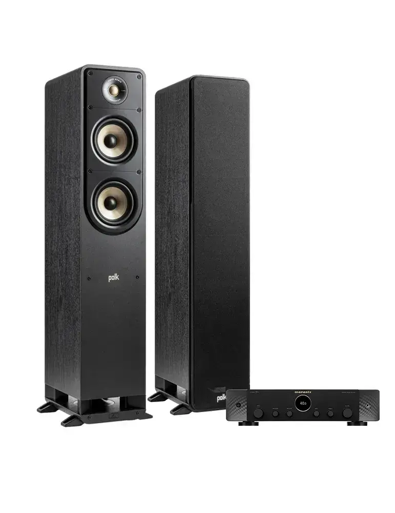 Zestaw stereo Marantz Stereo 70s/Polk Audio ES50 — Wzmacniacz i kolumny podłogowe, Kolor: Biały - zdjęcie 1