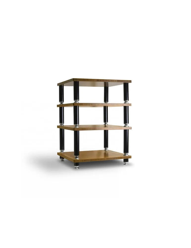 Norstone Stabbl 60 cm Bamboo Black – kompaktowy stolik Hi‑Fi / AV, 4 półki, nośność do 50 kg, Kolor: Czarny - zdjęcie 1