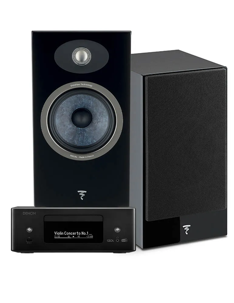 Zestaw stereo Denon RCD-N12 DAB + Focal Theva N°1, Kolor: Biały - zdjęcie 1