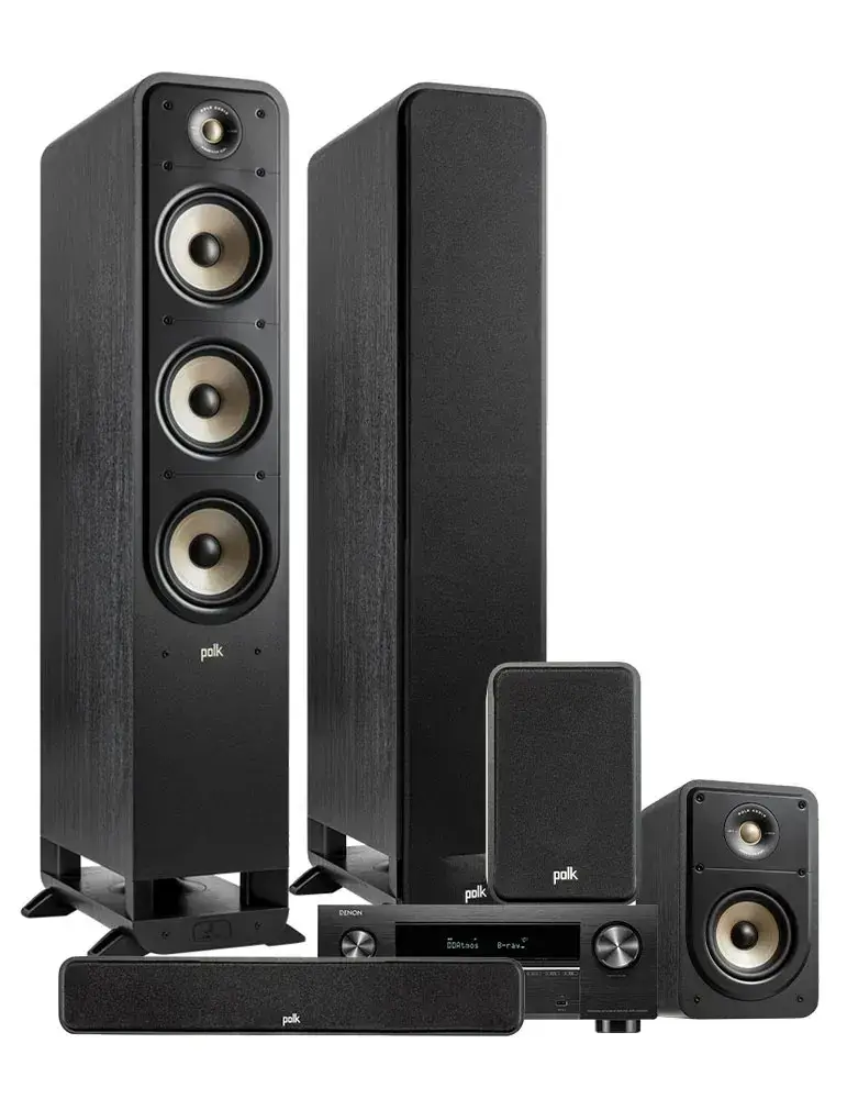 Denon AVC-X3800H + Polk Audio ES60/ES15/ES35C — Kino domowe 5.0 z Dolby Atmos, Kolor: Czarny - zdjęcie 1