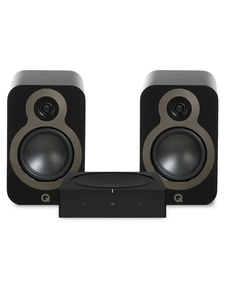 Zestaw stereo Sonos Amp + Q Acoustics 3020c — Wi-Fi, AirPlay 2, HDMI ARC, Kolor: Walnut - zdjęcie 1