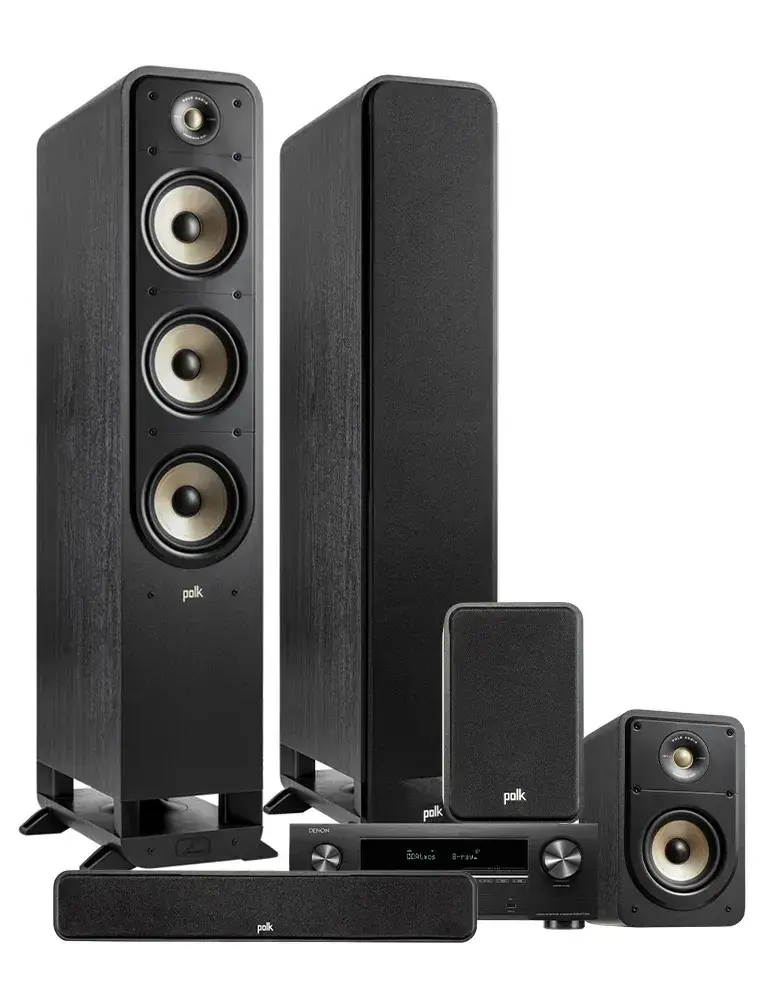 Zestaw Denon AVR-X1800H z Polk Audio ES60/ES15/ES35C — Wysoka jakość dźwięku 5.0, Kolor: Czarny - zdjęcie 1