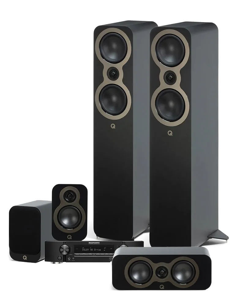 Zestaw kina domowego 5.0 Marantz NR1510 + Q Acoustics 3050c / 3010c / 3090c, Kolor: Walnut - zdjęcie 1