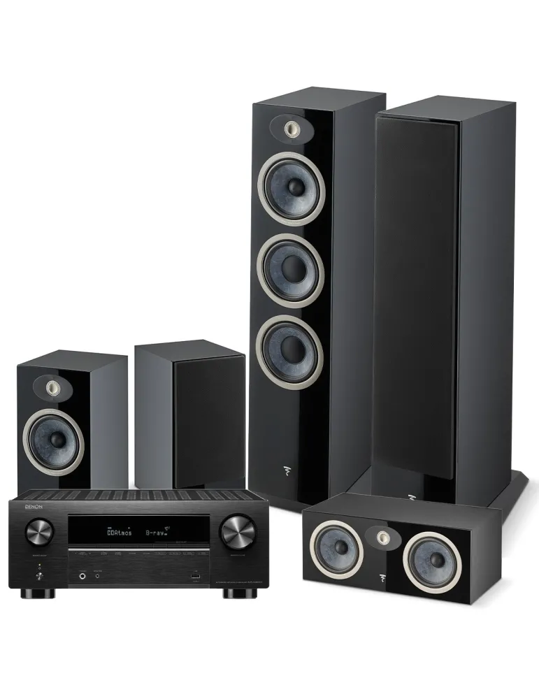 Zestaw kina domowego Denon AVR-X2800H + Focal THEVA N2/N1/CENTER — Dolby Atmos, DTS:X, HEOS, Kolor: Czarny - zdjęcie 1