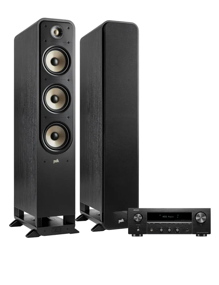 Denon DRA-900H + Polk Audio ES60 — Zestaw stereo Hi-Fi z HEOS i Hi-Res Audio, Kolor: Czarny - zdjęcie 1