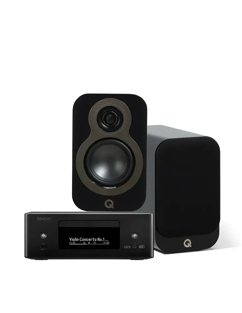 Denon RCD-N12 DAB + QA 3020c — Zestaw stereo Hi-Fi z Bluetooth i Wi-Fi, Kolor: Walnut - zdjęcie 1
