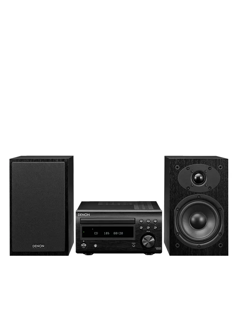 Denon D-M41— Mini wieża stereo z Bluetooth, Kolor: Czarny - zdjęcie 1