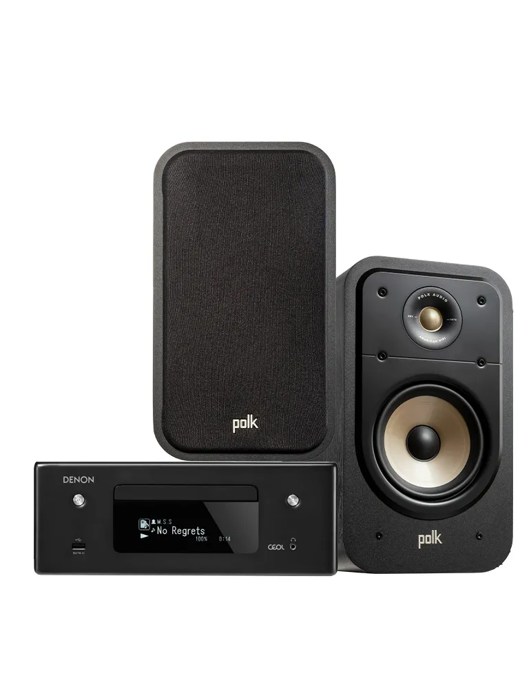 Zestaw stereo Denon RCD-N10 + Polk Audio ES20, Kolor: Czarny - zdjęcie 1