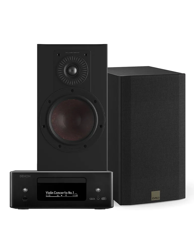 Zestaw stereo Denon RCD-N12 DAB + Dali Opticon 2, Kolor: White Satin - zdjęcie 1
